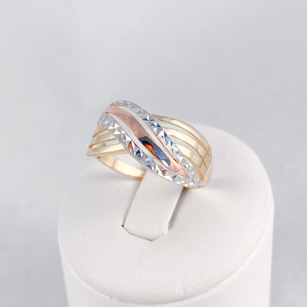 Žluté zlato prsten tříbarevný 